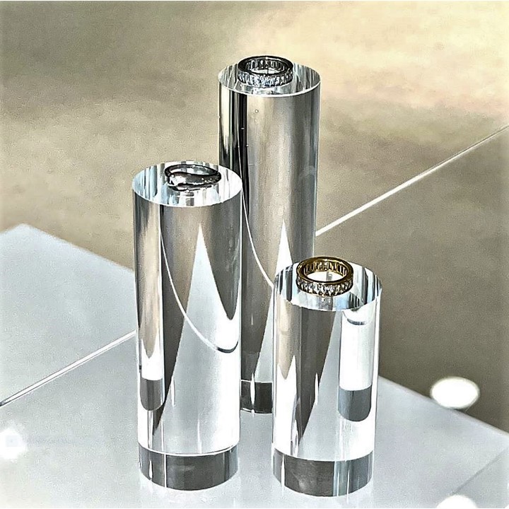 IBEN Smykkestativ Sirkel-podie. Bolt dia 4cm/høyde 2x4cm + 1x12cm - 3pk - Klar