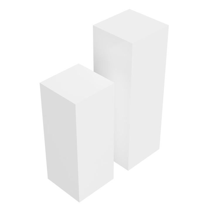 ELLIOT podie hvit  28,5x28,5x70 & 30x30x90cm 