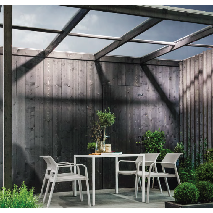 Skyroof rette plater til tak 10 mm Sot LxB :4000x970 mm