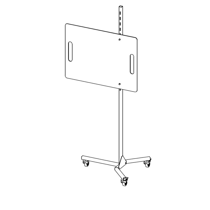 Mobil skjerm - Prøvetaking - Stål stativ - 675x500x4mm
