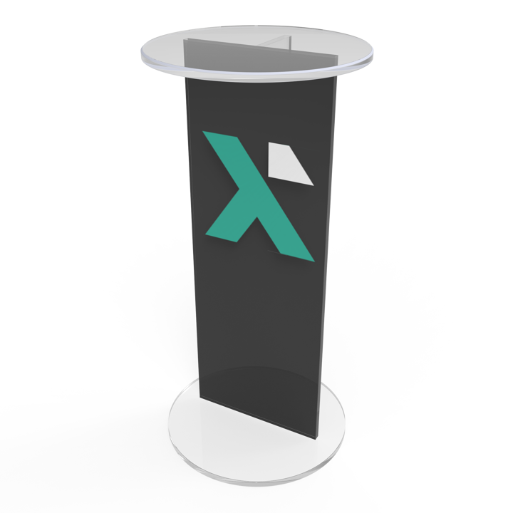 PORSGRUNN Talerstol/Konferansebord - Klart plexiglass med sort folie