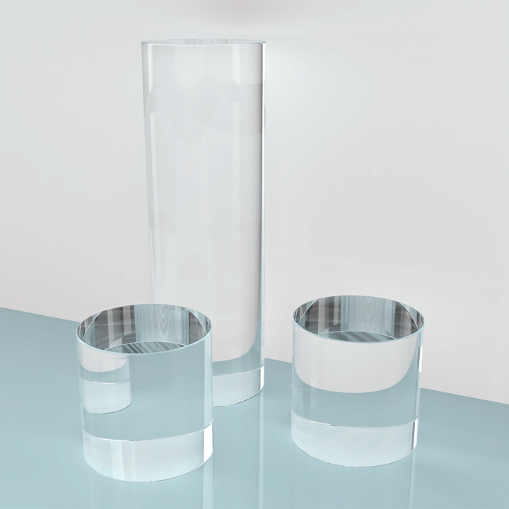 IBEN Smykkestativ Sirkel-podie. Bolt dia 4cm/høyde 1x8cm + 2x14cm - 3pk - Klar