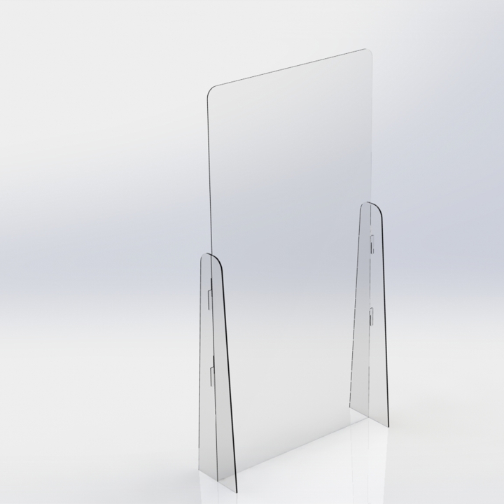 Skjerm/skillevegg gulv 100x200cm - avtagbare sider      